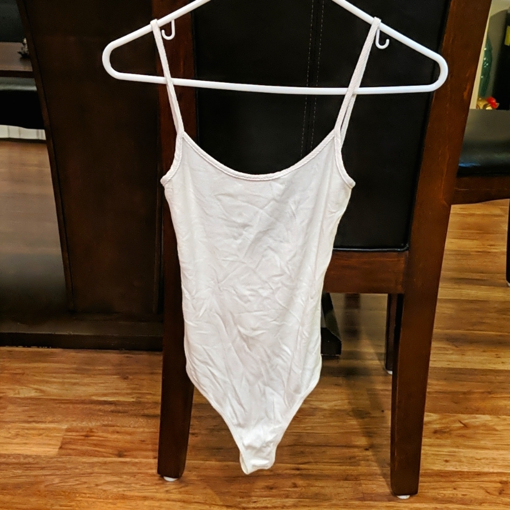 Spaghetti strap white bodysuit